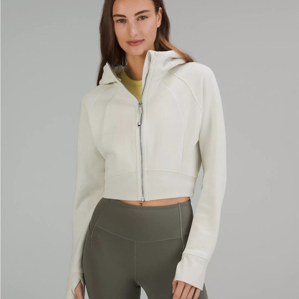 Lululemon Scuba Full-Zip Cropped Hoodie Bone Size 8